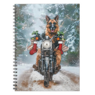 Carnet Chien berger allemand équitation moto Noël