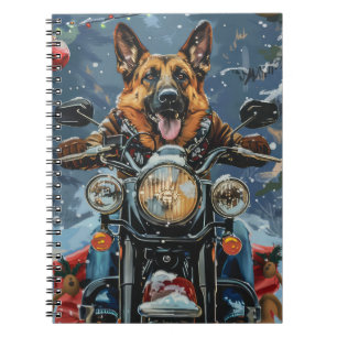 Carnet Chien berger allemand équitation moto Noël