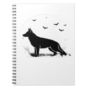 Carnet Chien berger allemand - Silhouette de lune d'Hallo