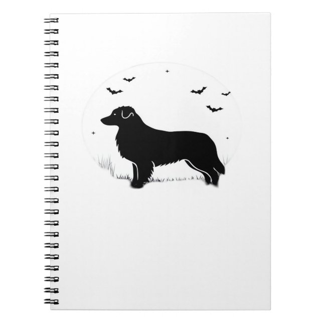 Carnet Chien berger australien - Halloween Moon Silhouett (Devant)