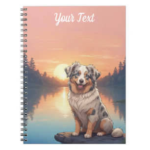 Carnet Chien berger australien par lac