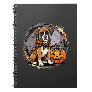 Carnet Chien Boxer Halloween Citrouille Sublimation