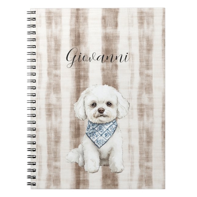 Carnet Chien Brun Rayé Rustique de Sicile (Devant)