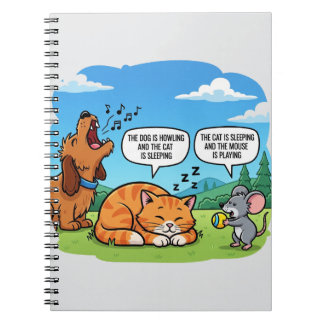 Carnet Chien, chat et souris de dessin animé drôle