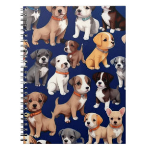 Carnet Chien Chien Chien bleu de la marine Design Motif