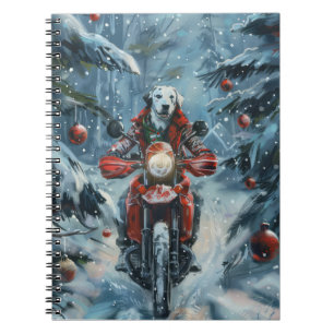 Carnet Chien dalmate équitation moto Noël