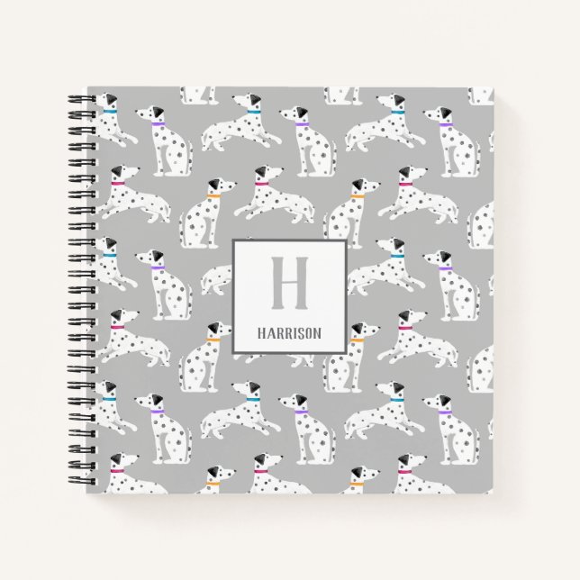 Carnet Chien Dalmatien Polka Pot Animal Aquarelle Enfants (Devant)