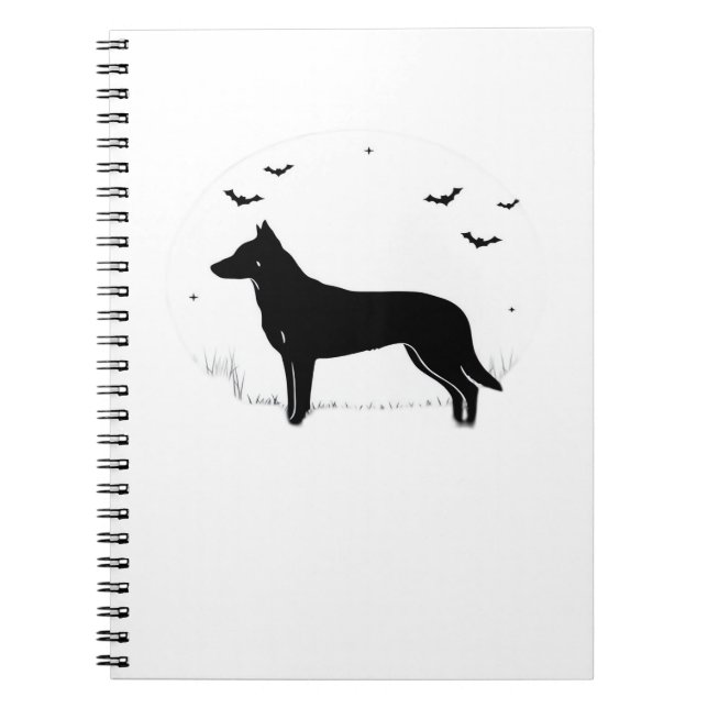 Carnet Chien de Beauceron - Halloween Moon Silhouette Cla (Devant)