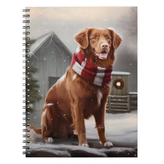 Carnet Chien de canard de la Nouvelle-Écosse en Noël de n (Devant)