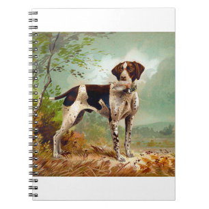 Carnet Chien de chasse avec oiseau dans la bouche