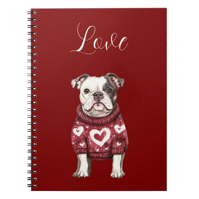 Carnet Chien de coeur rouge (Devant)