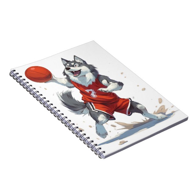 Carnet Chien de Malamute de l'Alaska jouant au basket-bal (Côté Droit)