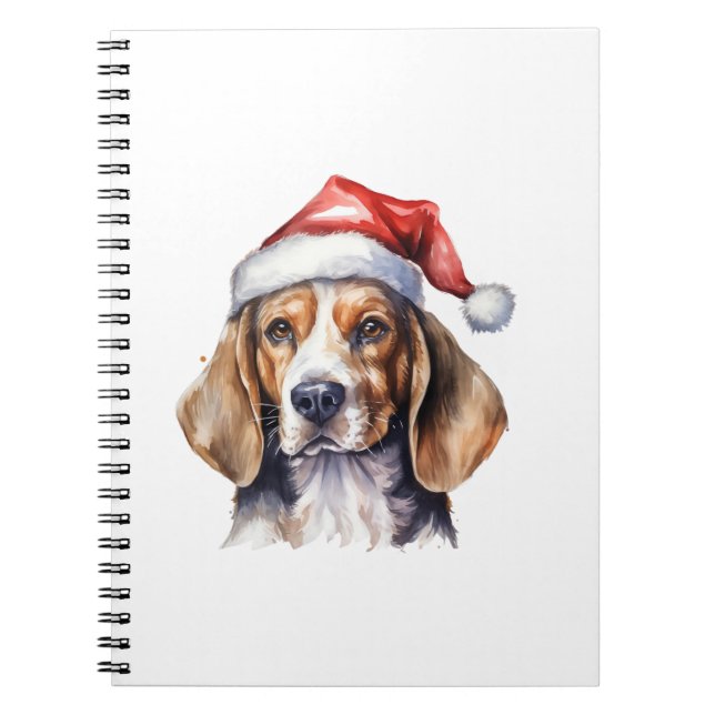 Carnet Chien de Noël beagle (Devant)