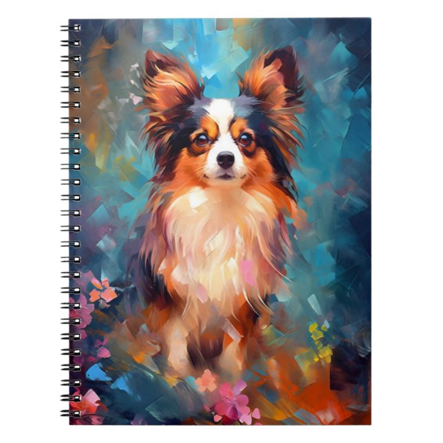 Carnet Chien de Papillon coloré (Devant)