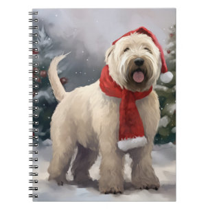 Carnet Chien de Terrier rouillé en Noël de neige