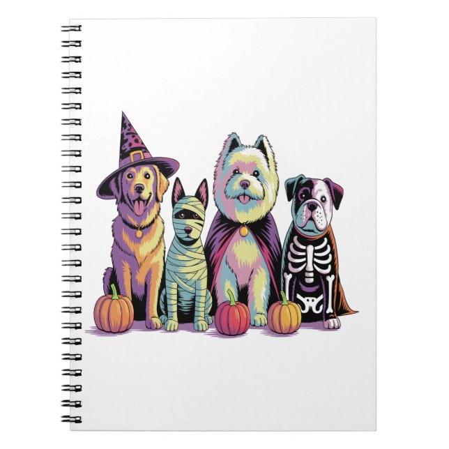 Carnet Chien d'équipe de brosse d'Halloween (Devant)