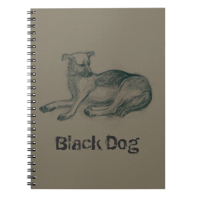 Carnet Chien. Dessin au crayon. (Devant)