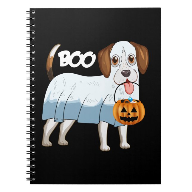 Carnet Chien d'Halloween Beagle fantôme (Devant)
