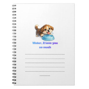 Carnet Chien Heureux Mignon Amateur d'Eau Design Inspiran