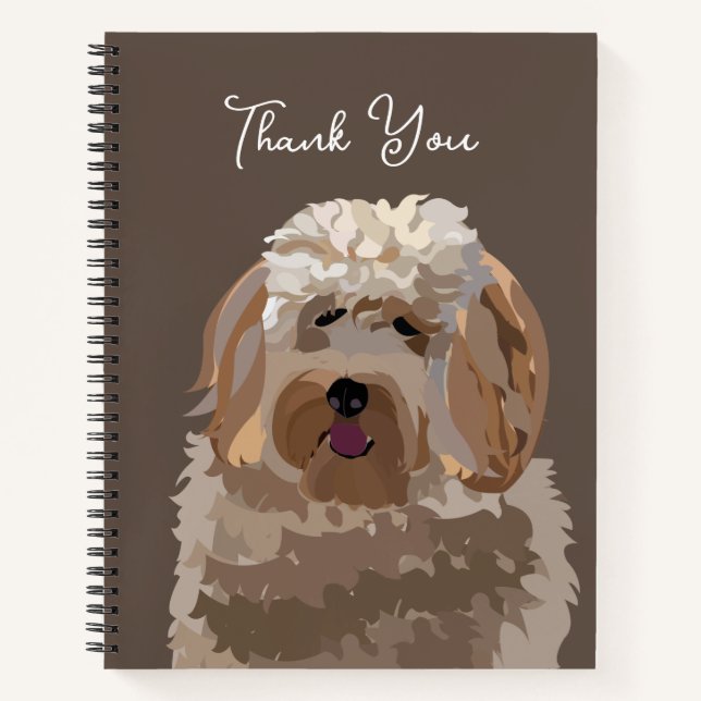 Carnet Chien Labradoodé personnalisé (Devant)