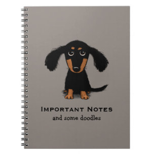 Carnet Chien mignon à cheveux longs de saucisse du chiot