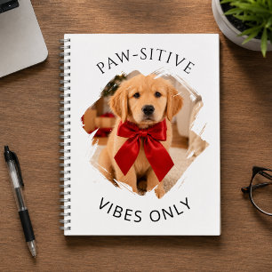Carnet Chien Retriever doré photo Vibes positives seuleme