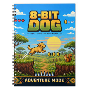 Carnet Chien, Rétro Pixel Art 8-Bit