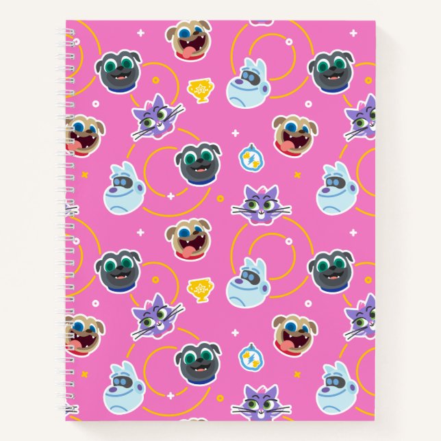 Carnet Chien rose Pals Motif rose (Devant)