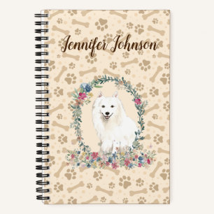 Carnet Chien Spitz Japonais Empreinte de patte & Cute Flo