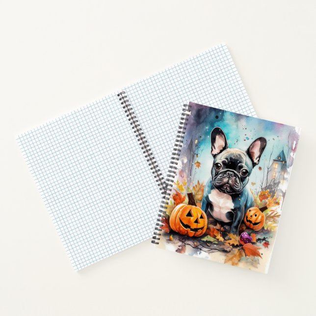 Carnet Chien-taureau français d'Halloween avec la peur Ci (Intérieur)