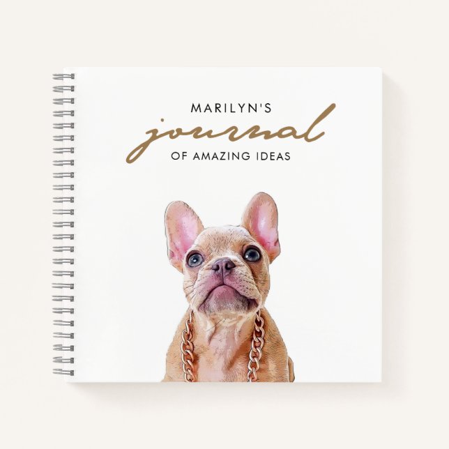 Carnet Chien-taureau français personnalisé | Cute Frenchi (Devant)
