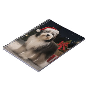 Carnet Chien tibétain de Terrier en Noël de neige