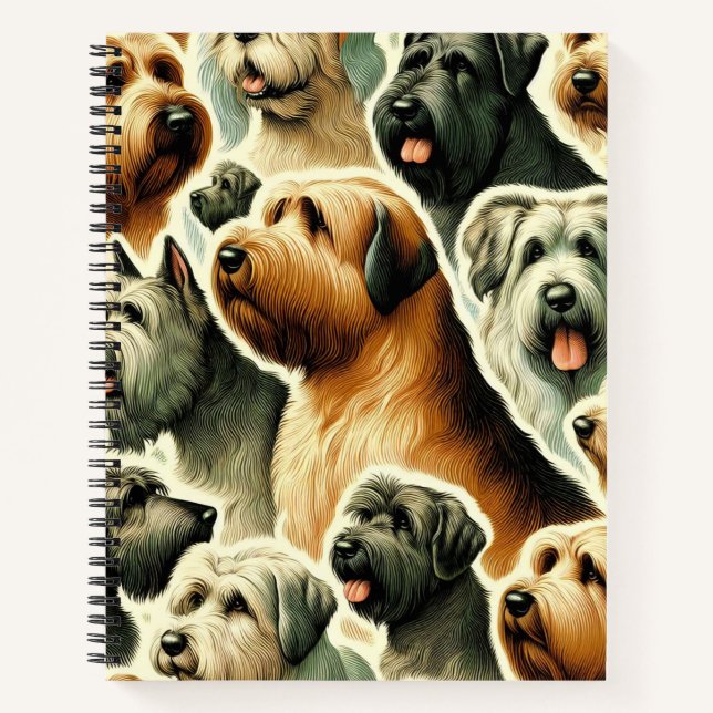 Carnet Chien vintage Briard sans soudure (Devant)
