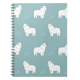 Carnet Chien vintage des Grands Pyrénées illustration tra