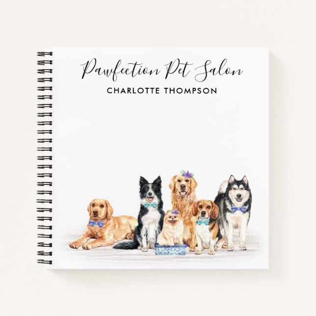Carnet Chiens adorables Animaux de compagnie Sitter Chien (Devant)
