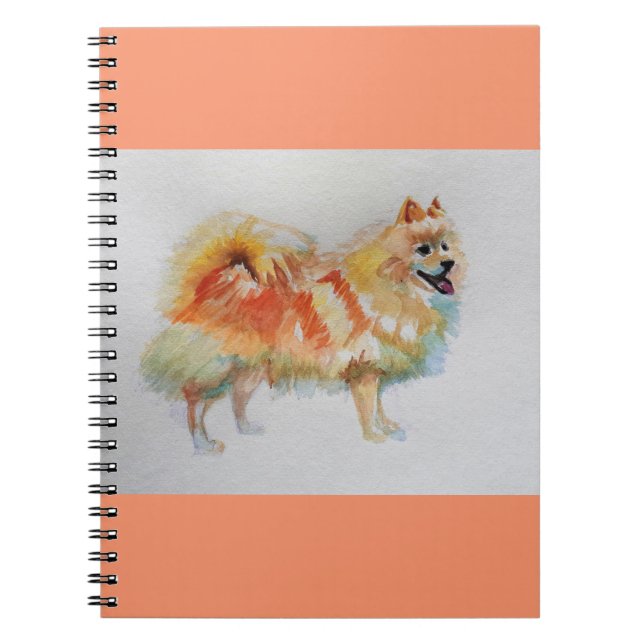 Carnet Chiens d'aquarelle allemands Spitz Pomeranian (Devant)