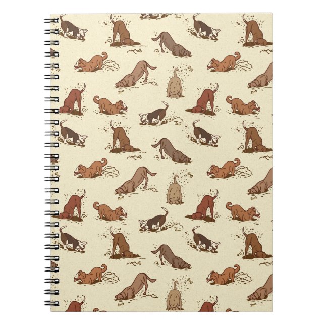 Carnet Chiens de fouille - motif de vacances de plage. (Devant)