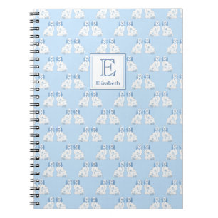 Carnet Chiens De Poterie Bleus Et Blancs De Monogramme Pr