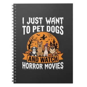 Carnet Chiens drôles d'Halloween vecteur de films d'horre
