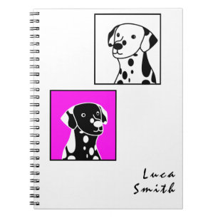 CARNET CHIENS FRAIS AVEC POINTS, POIDS, NOIR ET BLANC SIM