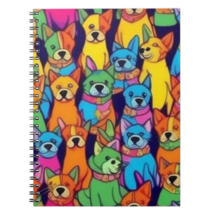 Carnet Chiens jolies et colorés Chiens heureux