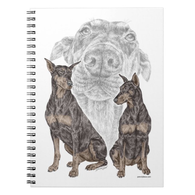 Carnet Chiens noirs Doberman (Devant)
