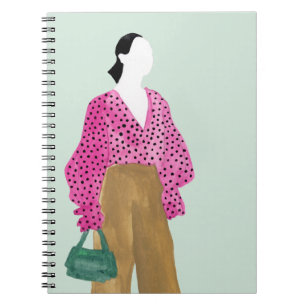 Carnet Chiffre debout de mode - dessus de point de polka