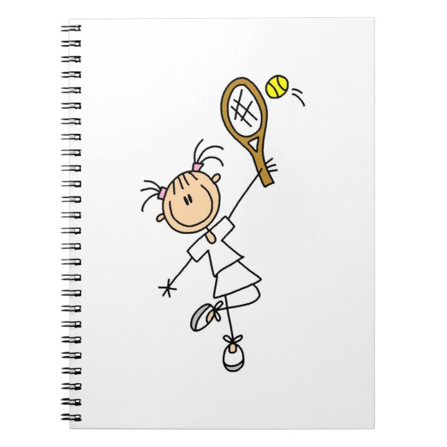 Carnet Chiffre femelle joueur de bâton de tennis (Devant)