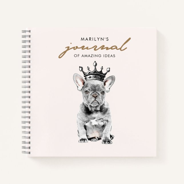 Carnet Chiffre français chic Frenchie Royal (Devant)