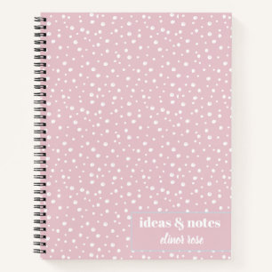 Carnet Chiffres blancs Abstraits de la main modernes rose