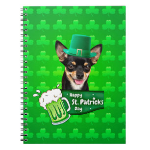 Carnet Chihuahua Chien Chiot Chiot St. Patrick's Day Clov