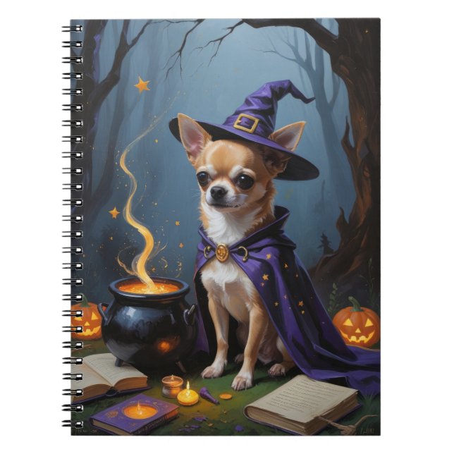 Carnet Chihuahua Chien Whimsical Halloween Peinture (Devant)