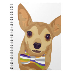Carnet Chihuahua dans un bowtie sur un arrière - plan bla