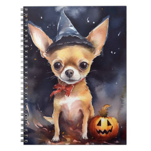 Carnet Chihuahua d'Halloween avec la peur Citrouille
